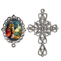 Crucifixo Arabesco Terço de Noiva Relicario Tres Reis Magos Peças para Montar Terços Catolicos Casamento Artesanato