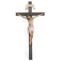Crucifixo católico Wall Cross BC 40 cm Jesus Cristo feito à mão