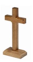 Crucifixo Cruz de Madeira Para Mesa ou parede 12cm