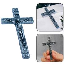 Crucifixo Cruz de Mão Metal Prateado Pequeno 9 cm Crucifixo Cruz de Mão Metal Prateado Pequeno 9 cm