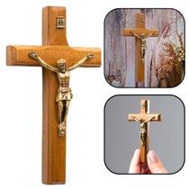 Crucifixo Cruz de Mão ou Porta Madeira Pequeno 9 cm