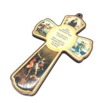Crucifixo Cruz de Parede Arcanjos São Miguel Rafael e Gabriel Resinado - FORNECEDOR 2