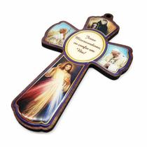 Crucifixo Cruz De Parede Jesus Misericordioso E Santa Faustina