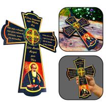 Crucifixo Cruz Oração Medalha de São Bento 27 cm