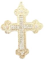 Crucifixo Cruz Para Terço De Noiva Dupla Face Banho De Ouro