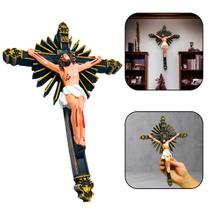 Crucifixo Cruz Parede Borracha Inquebrável com Raios 30 cm