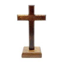 Crucifixo Cruz Rústica de Mesa 12 cm - Sem Cristo - Artcruz