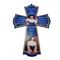 Crucifixo Cruz Santa Dulce dos Pobres Parede Com Oração 27 cm