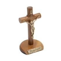 Crucifixo de Madeira Cilíndrico 12cm - "Foi por você!"