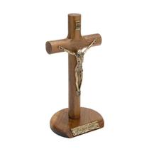 Crucifixo de Madeira Cilíndrico 17cm - "Foi por você!"