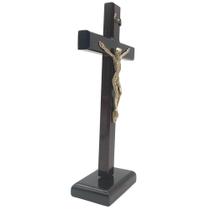 Crucifixo de Madeira para Mesa ou Parede com Verniz Alto Brilho 25 cm - Fornecedor 13