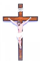Crucifixo de Madeira para Parede com Cristo em Resina 50 cm - FORNECEDOR 13