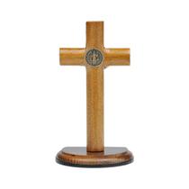 Crucifixo De Mesa Com Medalha De São Bento 12cm