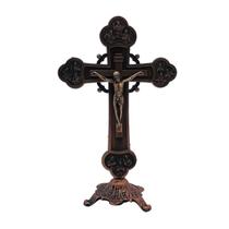 Crucifixo de Mesa Com os 3 Reis Magos Metal Envelhecido Bronze 20 Cm - FORNECEDOR 5