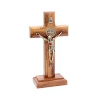Crucifixo de mesa e parede em madeira 12cm - BRAGA&CIA