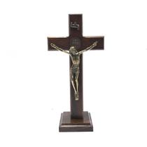 Crucifixo De Mesa E Parede Madeira São Bento OV 17 Cm