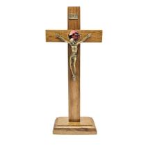 Crucifixo De Mesa E Parede Mãos Ensanguentadas De Jesus 25 cm