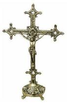Crucifixo De Mesa Em Bronze 45 Cm Grande Presentes Igreja Altar Jesus Cristo