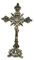 Crucifixo De Mesa Em Bronze Decoração Presentes Igrejas Altares Jesus Cristo 32 Cm. - Wilmil