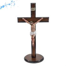 Crucifixo de Mesa Enfeite Igreja Capela Madeira e Resina - Grupo Stillo Decor&Home