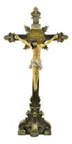 Crucifixo De Mesa Grande Escultura Jesus Na Cruz - 55cm
