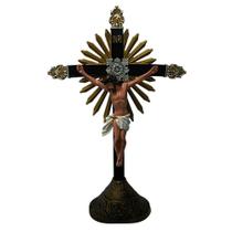 Crucifixo de Mesa Jesus Cristo Borracha Inquebrável 57 cm - FORNECEDOR 14