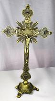 Crucifixo de Mesa Metal 25 cm - SAMARITANO