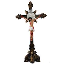 crucifixo de mesa todo em resina grande jesus na cruz 54cm - artIm