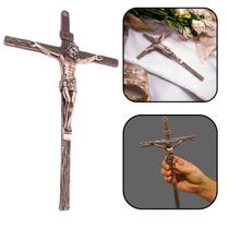 Crucifixo de Metal Cobre Parede Elegante 25 cm - FORNECEDOR 12