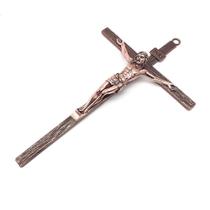 Crucifixo de Metal Cobre Parede Elegante 25 cm - FORNECEDOR 12