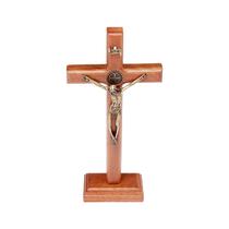 Crucifixo de parede e mesa, intercessão, 19 cm, ouro antigo