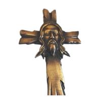 Crucifixo de Parede - Face de Cristo - 08 x 14 cm - Metal - Ouro Velho