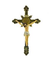 Crucifixo De Parede Imagem Jesus Cruz Crucificado - 30cm