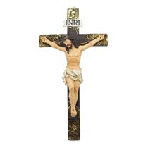 Crucifixo De Parede Importado Resina 25 Cm - Amém Decoração Religiosa