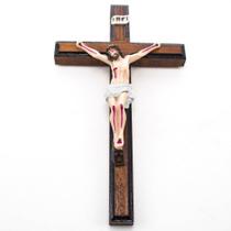 Crucifixo De Parede Madeira E Resina 29 Cm - Amém Decoração Religiosa
