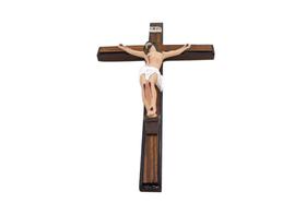 Crucifixo De Parede Madeira E Resina 39 Cm