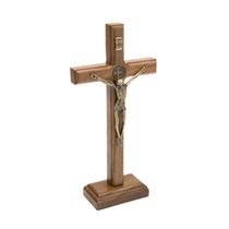 Crucifixo de parede ou mesa Com Medalha São Bento 19 cm Ouro Velho AR4361 Crucifixo de parede ou mesa Com Medalha São Bento 19 cm Ouro Velho AR4361