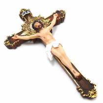 Crucifixo De Parede Resina Com Medalha São Bento 20 Cm - FORNECEDOR 8