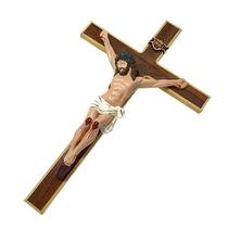 Crucifixo De Porta Em Madeira Altamente Detalhado 35cm