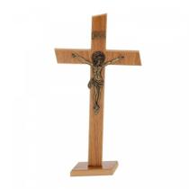 Crucifixo de São Bento em MDF - marrom 38cm