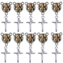 Crucifixo + Entremeio NS Sra Aparecida 40 Peças para terço Crucifixo + Entremeio NS Sra Aparecida 40 Peças para terço