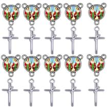 Crucifixo + Entremeio São Cosme Damião 40 Peças para terço Crucifixo + Entremeio São Cosme Damião 40 Peças para terço