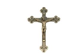 Crucifixo Escamada Em Metal Strass Falso Cor Ouro Velho - Sena Metais