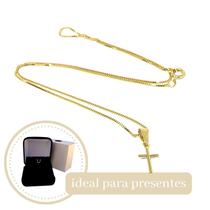 Crucifixo Feminino Feminino Pequeno Banhado A Ouro 18k