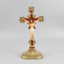 Crucifixo Jesus Crucificado 23,5cm Em Resina Taimes De Mesa Crucifixo Jesus Crucificado 23,5cm Em Resina Taimes De Mesa