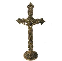 Crucifixo Mesa Altar Bronze Igreja Religioso Artesanato - ATS