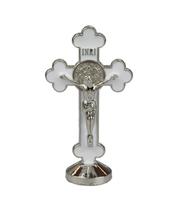 Crucifixo Metal Branco Uso Carro 8cm
