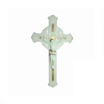Crucifixo Para Parede Fluorescente Dourado Jesus Cristo