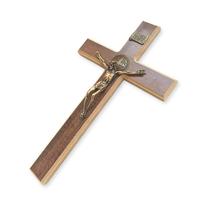 Crucifixo Para Sala Cruz Medalha De São Bento Madeira 30cm - Divinário