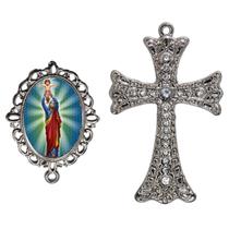 Crucifixo Para Terço de Noiva Relicario Nossa Senhora da Comunicação Peças para Montar Terços Catolicos Casamento Artesa Crucifixo Para Terço de Noiva Relicario Nossa Senhora da Comunicação Peças para Montar Terços Catolicos Casamento Artesa